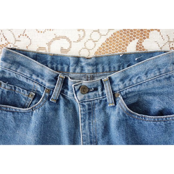 Vintage 80s Levi's 505 Stonewash Blue Flower Embroidery High Waist Jeans 28 29 - Picture 7 of 13